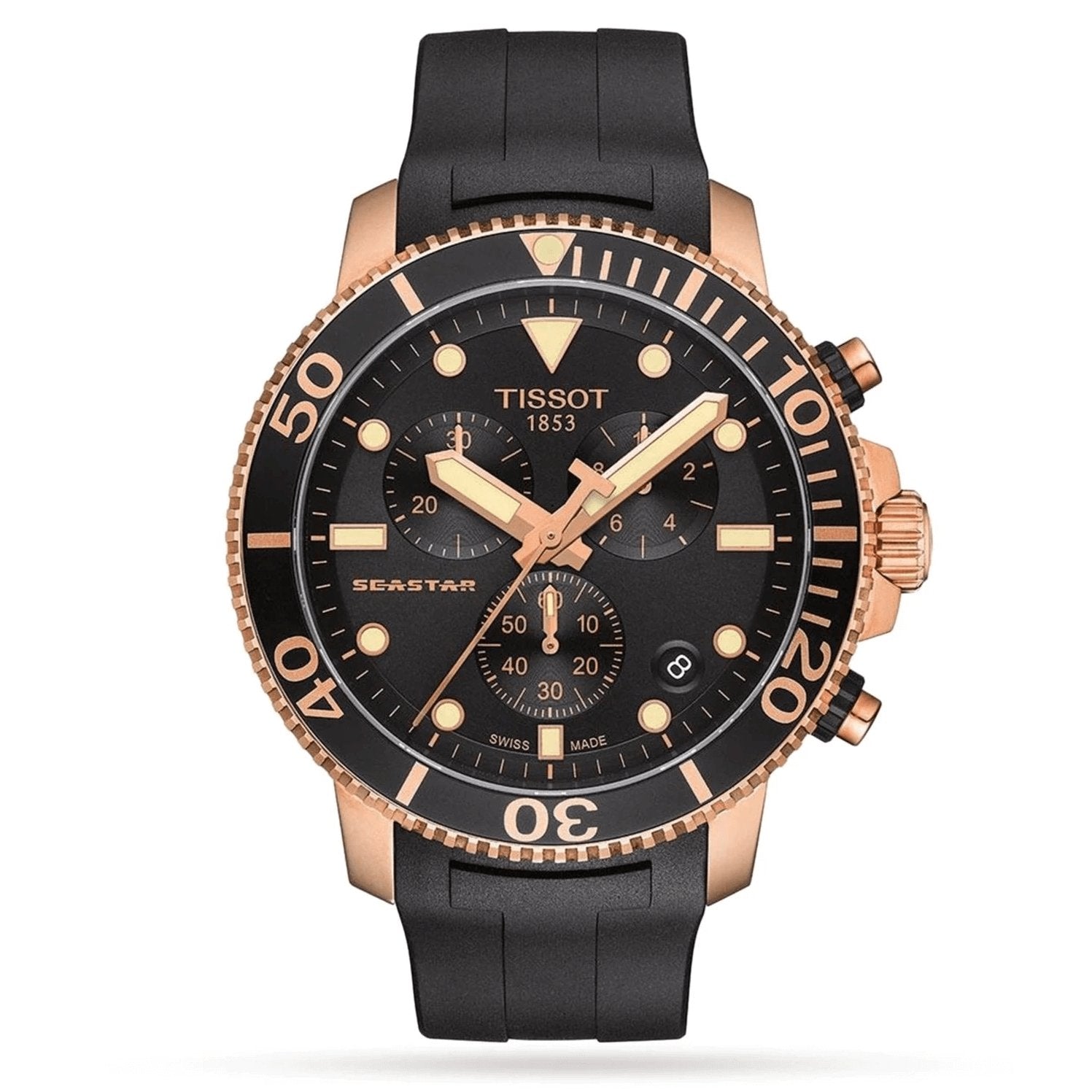 Tissot Chronograph Watch SEASTAR 1000 Rose Gold - T1204173705100